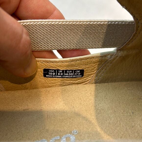 Spenco Parker Slip-On Shoes Leather Orthotic Sz 10D Oyster Lt Gray Stretch Panel - Picture 8 of 8